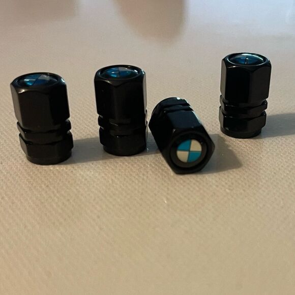BMW Valve Stem Caps in Black Set of 4 NWT - Picture 3 of 4